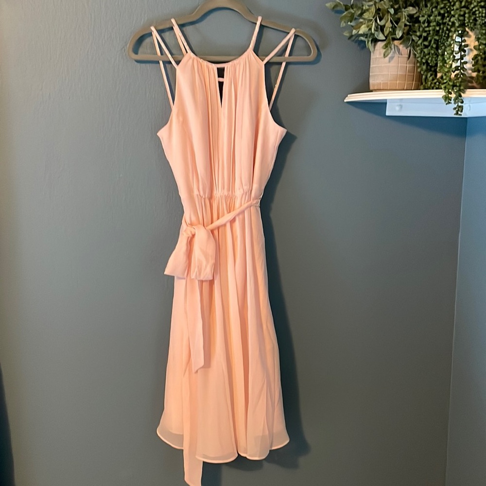 David’s bridal chiffon pink dress